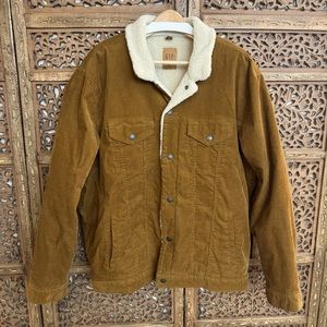 GAP Sherpa Corduroy Icon Vintage Style Brown Jacket